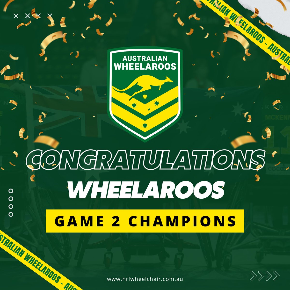 nrlwheelchair's tweet photo. Congratulations to the Wheelaroos for their Game 2 victory, 8-110 over the Wheel Kiwis. Well done to both teams on a fantastic series and for paving the way for an exciting future for the sport! ๐
#Wheelaroos #WheelKiwis #WheelchairRugbyLeague #TransTasman #PacificUnity https://t.co/S0TaSlgsMC