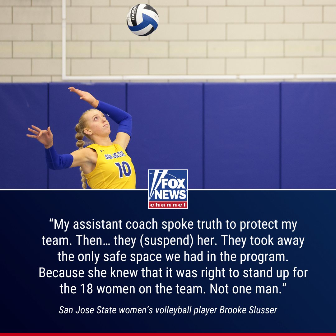 FoxNews's tweet photo. BLOWING THE WHISTLE: Brooke Slusser reacted to the suspension of her assistant coach who spoke out against the team’s transgender player Blaire Fleming. https://t.co/IpeDzpvxrw https://t.co/ETLkklxHaL