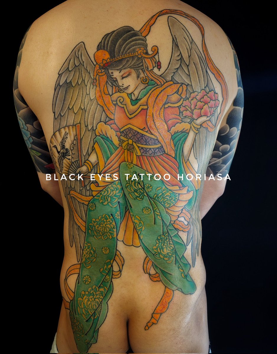 blackeyestattoo's tweet photo. #飛天 #羽衣  
#backpiecetattoo
#sleevetattoo
LINE: @ blackeyes

#武蔵梵天 #彫浅 #川崎 #溝ノ口 #横須賀 #刺青 #横須賀タトゥー #和彫り #入墨 
#tattoo #blackeyes #japanesetattoo #tattooart  #yokosuka #tattooartist #yokosukatattoo #tokyotattoo 
#kawasakitattoo 
#世田谷 #池尻大橋 #刺青 https://t.co/STg1kKbprv