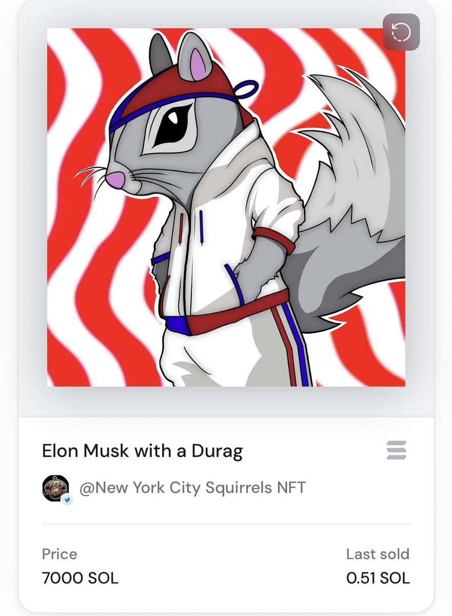 Someone is selling their <a href="/NYCSquirrelsNFT/">NYC Squirrels NFT || 50% MINTED</a> for 7000 solana. Holders are valuing the project more than life.