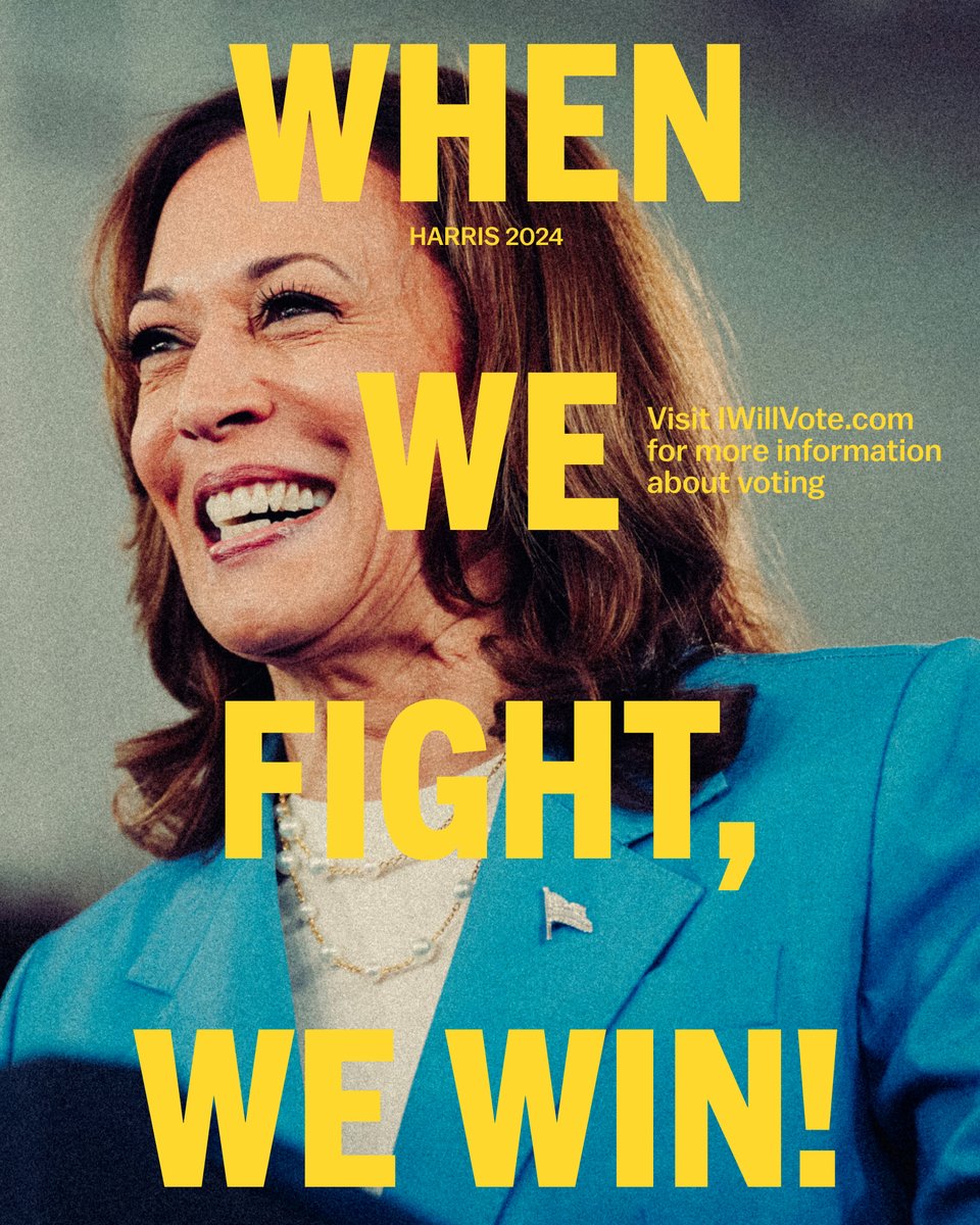 TeamKamala's tweet photo. We will win. https://t.co/wBarBIFyN2