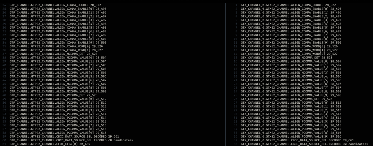 hansfbaier's tweet photo. GTP and GTX fuzzers give very similar results. Good, adds more plausibility to the GTX results. Good.
#openxc7 #opensource #fpga #toolchain https://t.co/tX3gEhbYTf