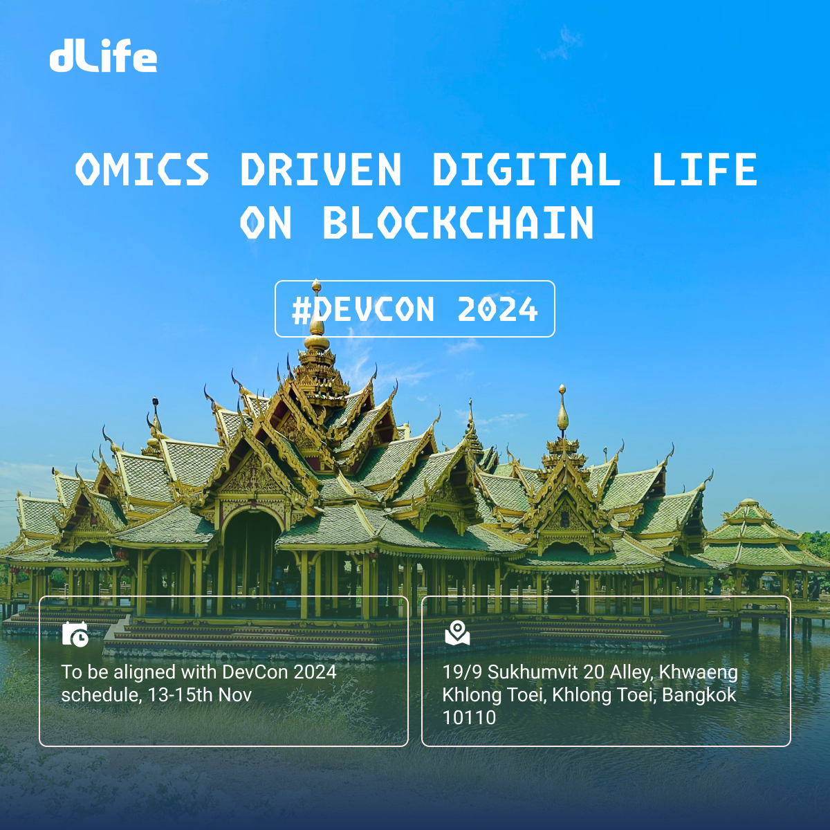 dLife 🧬🦠🧪✨ (@dlifexyz) on Twitter photo Meet <a href="/dlifexyz/">dLife 🧬🦠🧪✨</a> at #DevCon Thailand 2024 🇹🇭🌴
📅Date: 13th Afternoon, 1PM-5PM
Join us for an afternoon of insightful discussions, thought leadership, and high-level networking. Together, we’ll explore the future of DeSci in the digital world and spark ideas for collaboration Meet <a href="/dlifexyz/">dLife 🧬🦠🧪✨</a> at #DevCon Thailand 2024 🇹🇭🌴
📅Date: 13th Afternoon, 1PM-5PM
Join us for an afternoon of insightful discussions, thought leadership, and high-level networking. Together, we’ll explore the future of DeSci in the digital world and spark ideas for collaboration