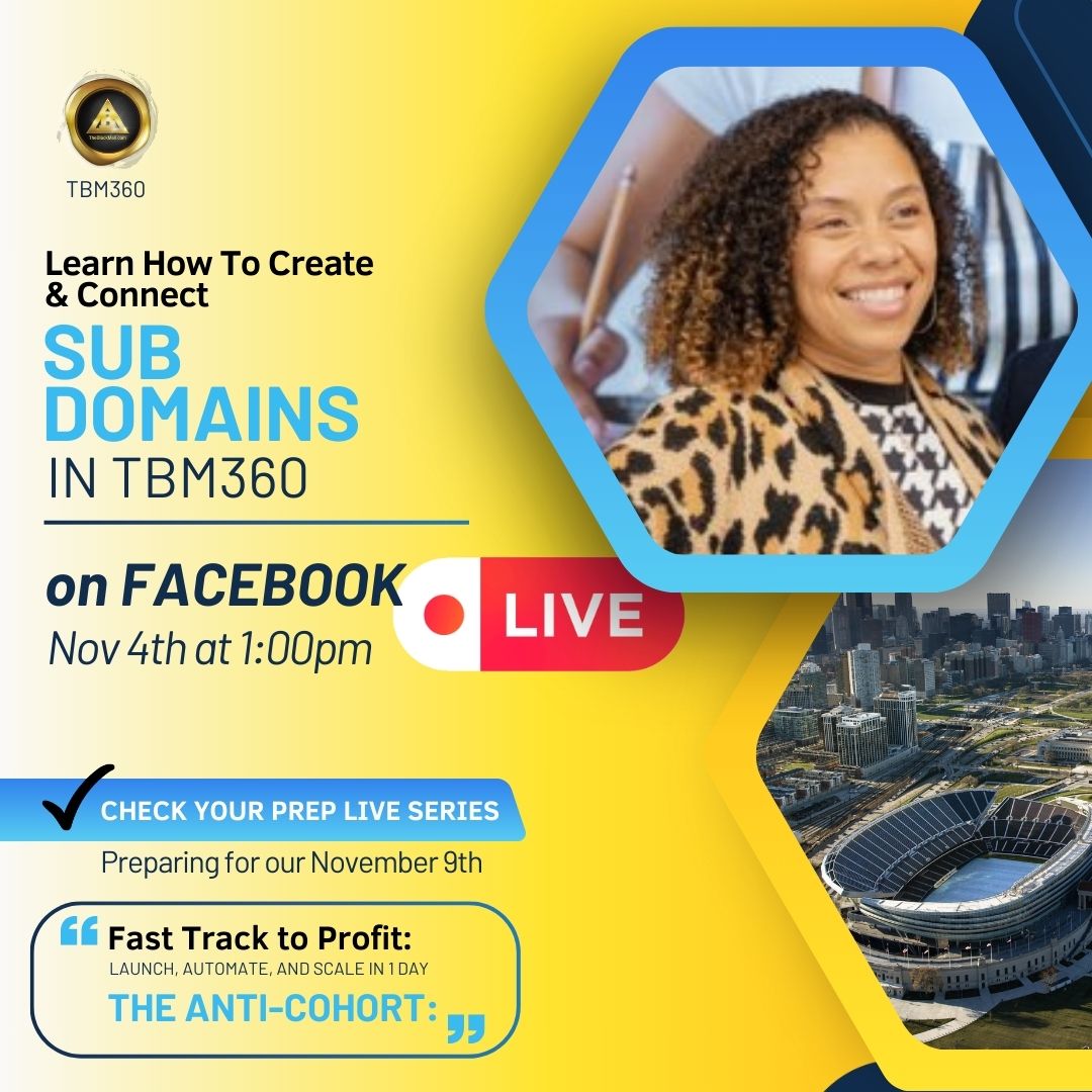 TheBlackMall's tweet image. Learn to create &amp;amp; connect subdomains using TBM360! Join my FB Live session on Nov 4th at 1 PM (CT). Don’t miss out! facebook.com/@TheBlackMall #TBM360 #LiveTutorial