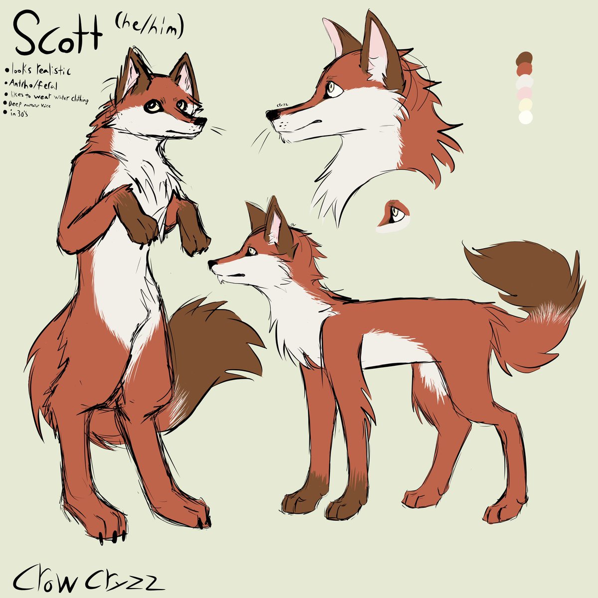 crowcryzz's tweet photo. Character I made while having a true crime video and my friend taking as bg noise ^^ he’s Lowkey a chill fox who likes to wearing winter clothing.. maybe I’ll make more art of him eventually
#furry #fox #art #furryart #anthroart #oc #characterrefrence https://t.co/TCDGN00Yjv