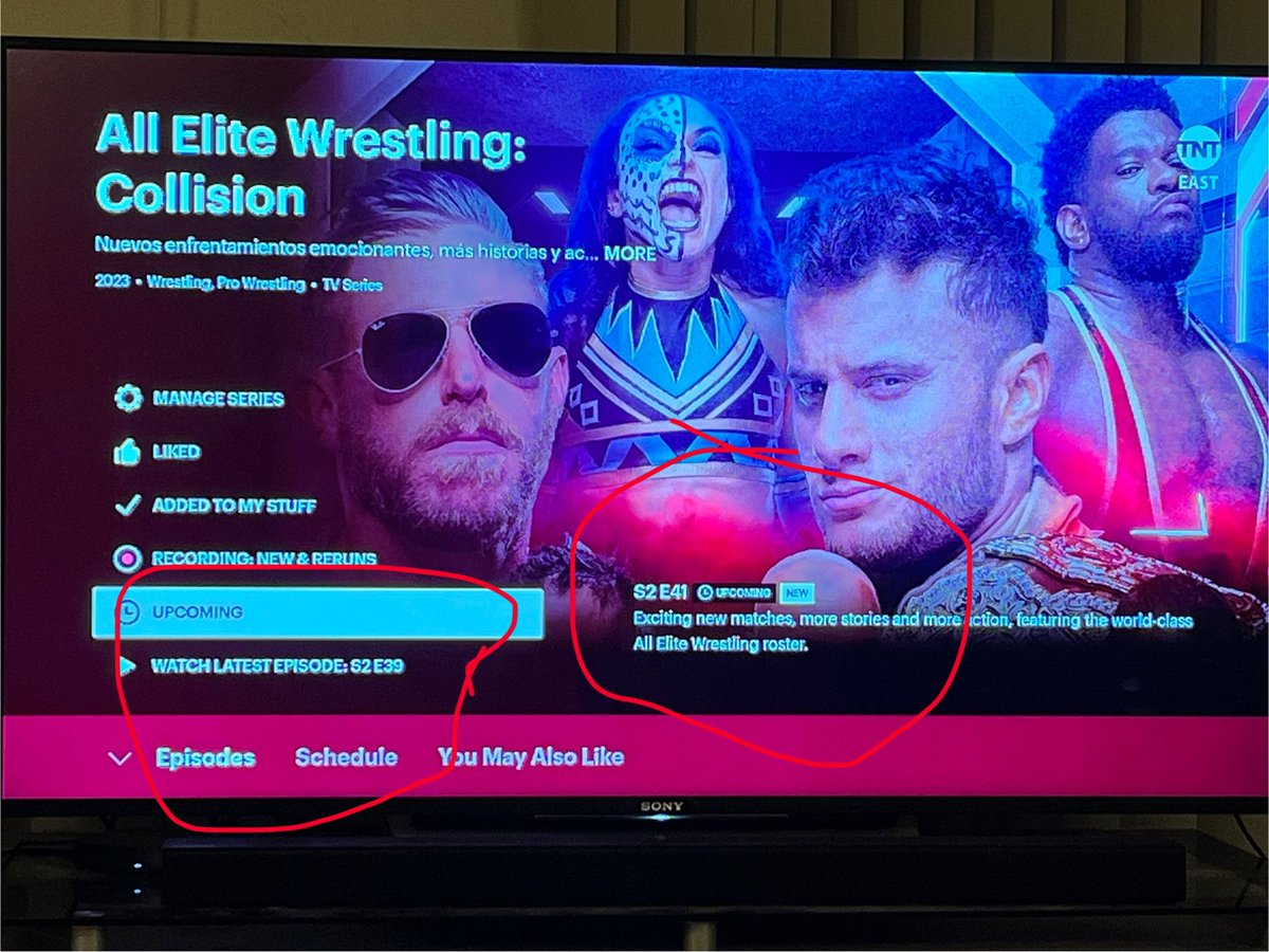 woolworth_tim's tweet photo. @hulu come on my dudes. For some reason #AEWCollision is having real problems with recording on your system. It didn’t record Episode 40 from last night, and when searching it shows EP 39 as the latest (last Saturday). This isn’t the first time this has happened. @TonyKhan @AEW https://t.co/6LxNooh433
