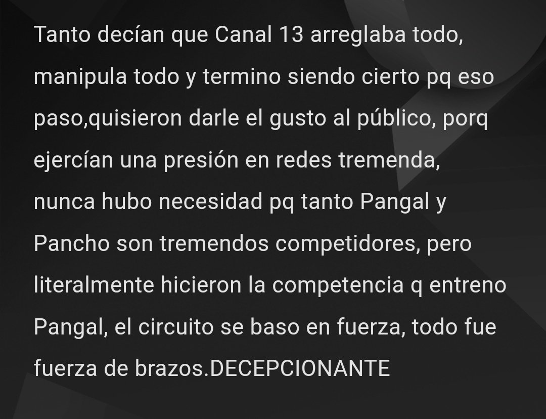 Mariade41027580's tweet photo. Tanto les costó hacer un circuito justo y limpio?Un circuito completo, para q realmente gane el mejor, uno q tenga fuerza, velocidad, resistencia, habilidad, dónde estuvo la altura? los andamios? El agua? Los arnés? 
NO GANO EL MEJOR= COMPLETO 
GANÓ el que quisieron
#GanaroServir https://t.co/tzIqeaQXOp