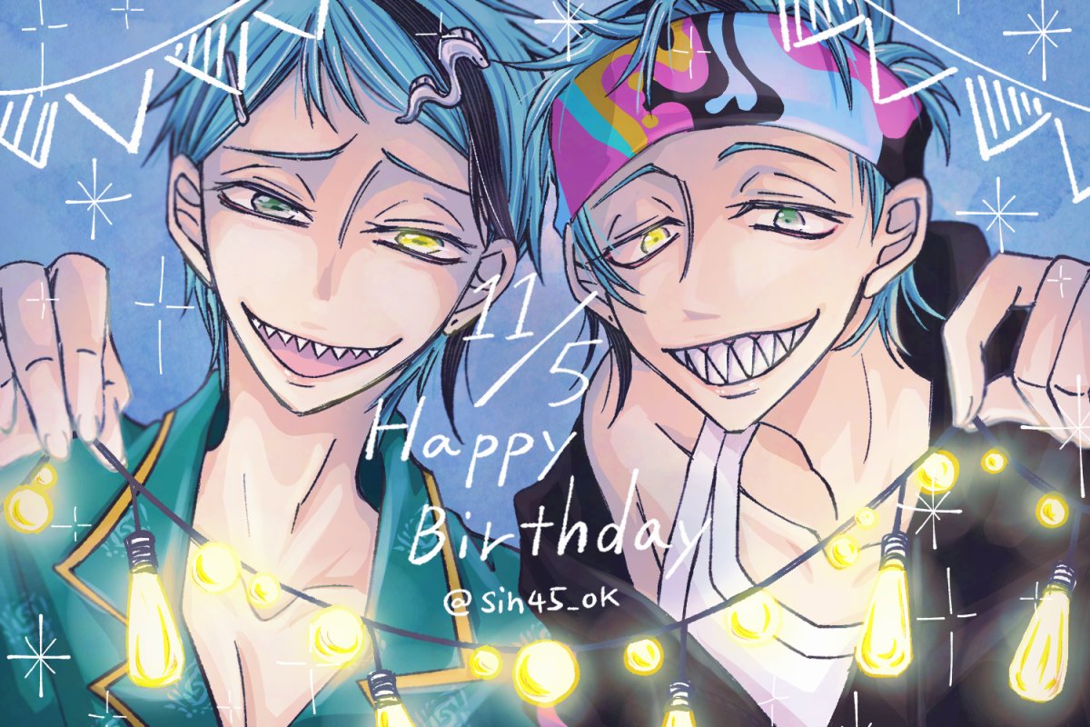sin45_ok's tweet photo. Happy  Birthday✨🐬🎂🦈✨
#リーチ兄弟誕生祭2024
#フロイド・リーチ誕生祭2024
#ジェイド・リーチ誕生祭2024 https://t.co/C9ckedNzUb