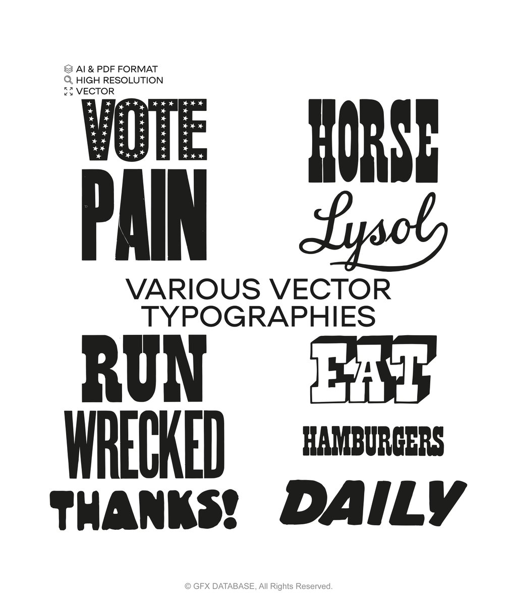 gfxdatabase's tweet image. Various Vector Typographies, ✍️ Now available online!
gfxdatabase.com/shop/p/various…
