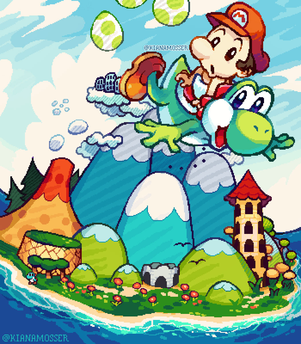 kianamosser's tweet photo. Yoshi's Island, my favorite game! #PixelArt #ドット絵 https://t.co/ThBZuXzZw8