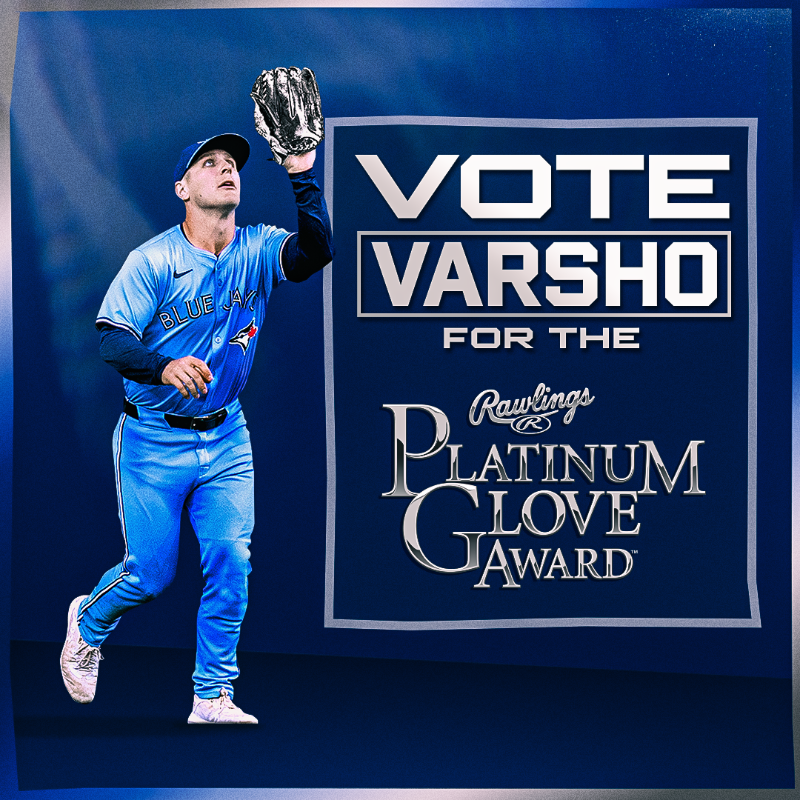 BlueJays's tweet photo. He's the best defensive outfielder in the league 😤 

Vote Varsho for the Platinum Glove Award!