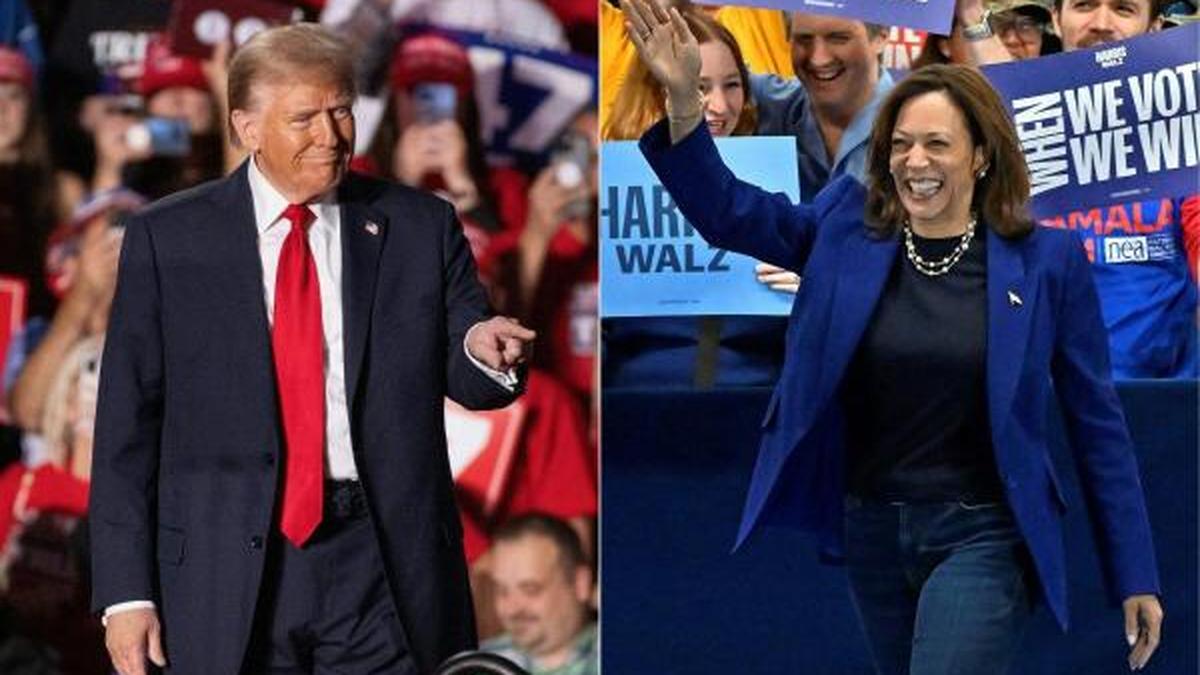 The Hindu (@the_hindu) on Twitter photo As the race for the White House goes down to the wire, Democratic candidate and U.S. Vice-President #KamalaHarris and her Republican opponent, former U.S. President #DonaldTrump, focused their weekend campaigns on three ‘Blue Wall’ States, <a href="/slakster/">Sriram Lakshman</a> reports. As the race for the White House goes down to the wire, Democratic candidate and U.S. Vice-President #KamalaHarris and her Republican opponent, former U.S. President #DonaldTrump, focused their weekend campaigns on three ‘Blue Wall’ States, <a href="/slakster/">Sriram Lakshman</a> reports.