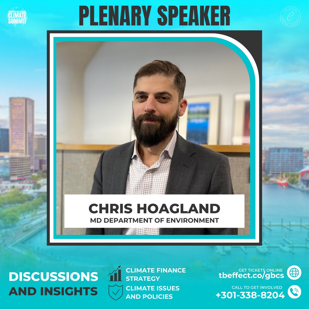 Greater Baltimore Climate Summit (@gbaltcs) on Twitter photo Chris Hoagland of <a href="/MDEnvironment/">MD Environment</a> is a plenary speaker at #GBCS!
Chris Hoagland, the Director of the Maryland Department of the Environment’s(MDE)
Air & Radiation Administration.
🗓 Date: 11/12/2024
📍 Location: Rita Rossi Colwell Center
🔗 Register now: tbeffect.co/gbcs Chris Hoagland of <a href="/MDEnvironment/">MD Environment</a> is a plenary speaker at #GBCS!
Chris Hoagland, the Director of the Maryland Department of the Environment’s(MDE)
Air & Radiation Administration.
🗓 Date: 11/12/2024
📍 Location: Rita Rossi Colwell Center
🔗 Register now: tbeffect.co/gbcs