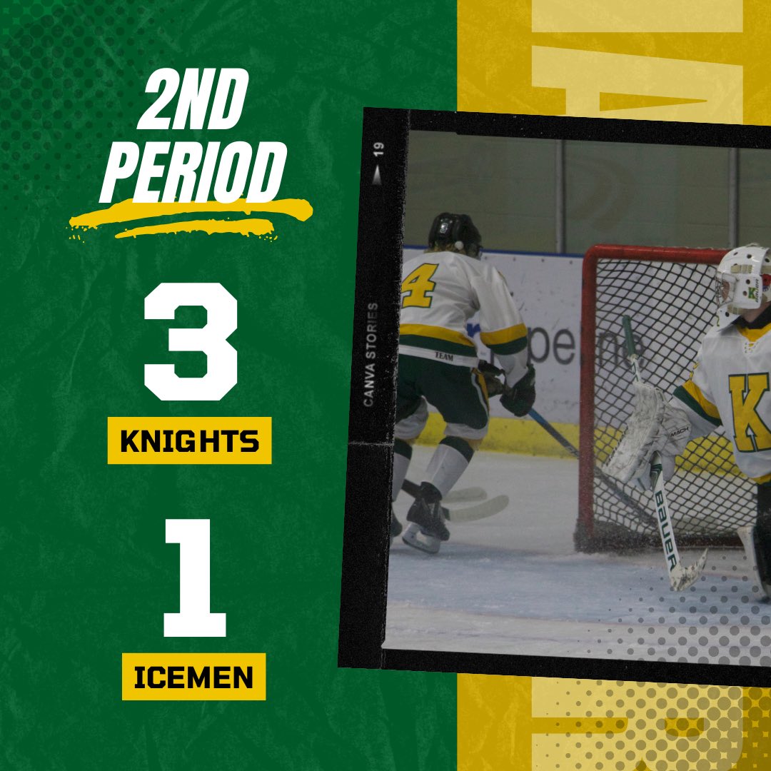 Icemen vs. Knights: knights break the tie at the end of 2nd. 13 - 22 shots on goal for the knights🙌🏼