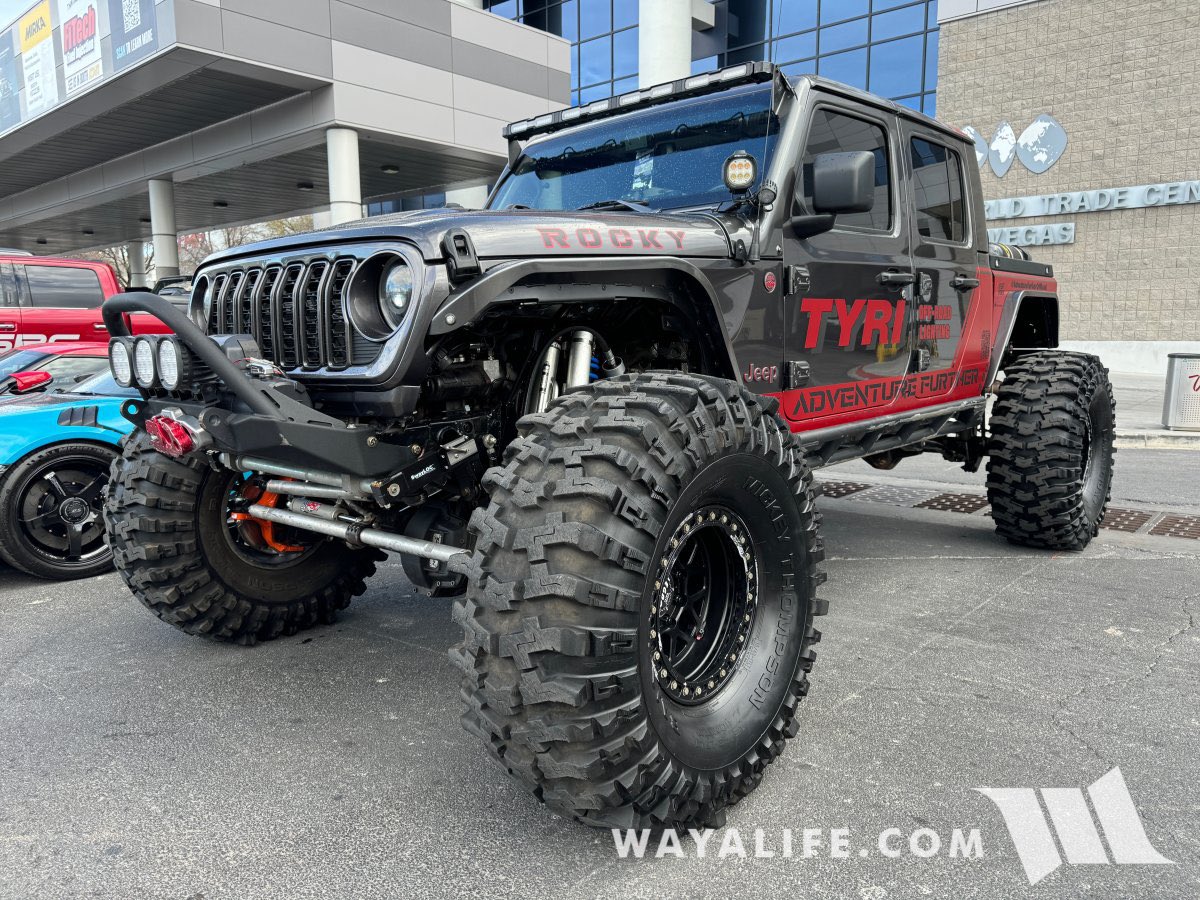 Crazy, angry, and big!  It’s SEMA pre-show time!  Be sure to check out the Wayalife forum for more pics and videos from the show!  #sema2024 #semashow #semashow2024 #lasvegas #jeep