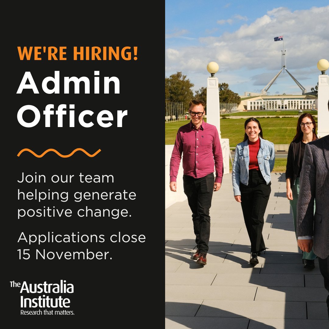 We're hiring an Admin Officer to join our team!

If you have great communication + organisational skills and are keen to work with a team that is the best in the business, we want to hear from you!

Applications close 15 November:
ethicaljobs.com.au/members/TheAus… #auspol #hiring