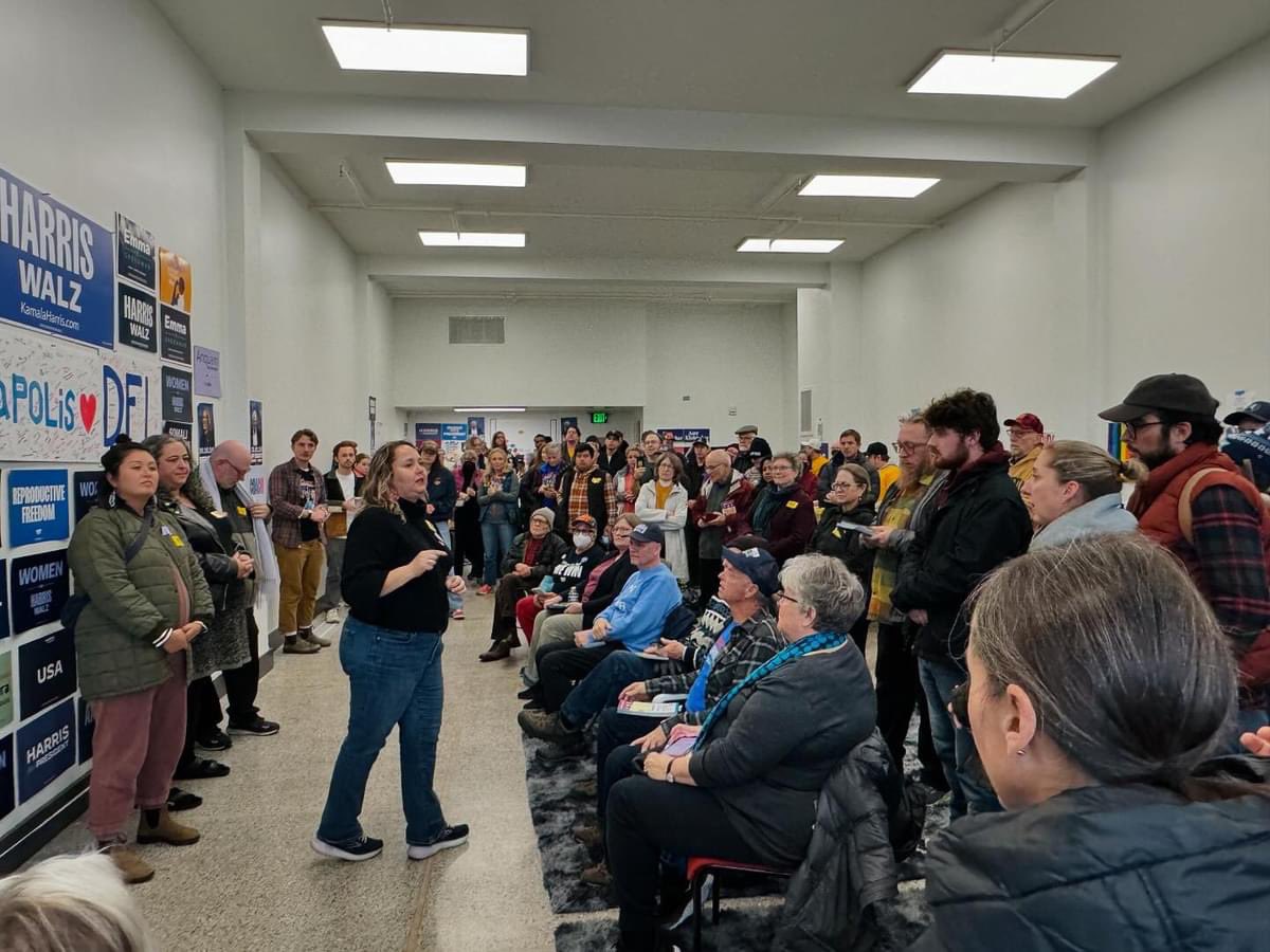 emmagreenman's tweet photo. This is what democracy looks like 🗳️💙 

Thanks to everyone who came out to talk to voters today. Come join us on Monday and Tuesday to Get Out the Vote! 

Let’s win this together! https://t.co/xvCqiNzeLX