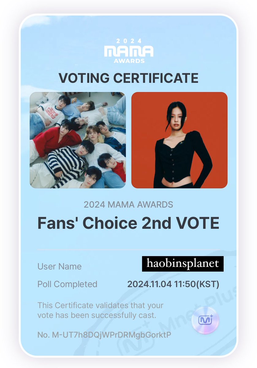 haobinsplanet's tweet photo. don't forget to vote today and reply with the following! 🥹

My MAMA choice is #ZEROBASEONE #2024MAMAVOTE https://t.co/06NyoFhsNh