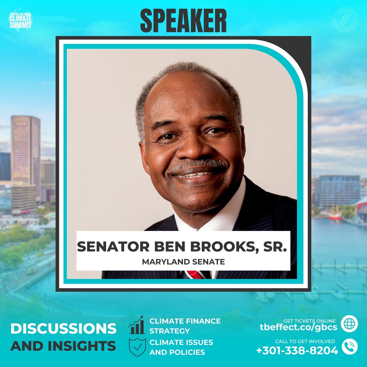 Greater Baltimore Climate Summit (@gbaltcs) on Twitter photo The Senator is speaking at #GBCS
Sen. Benjamin T. Brooks, Sr. (<a href="/BenBrooksSr/">Senator Ben Brooks</a> ), is a member of the of the MD Senate, representing the 10th Legislative District in Baltimore County.
🗓 11/12/2024
📍 Location: Rita Rossi Colwell Center
🔗 Register now: tbeffect.co/gbcs The Senator is speaking at #GBCS
Sen. Benjamin T. Brooks, Sr. (<a href="/BenBrooksSr/">Senator Ben Brooks</a> ), is a member of the of the MD Senate, representing the 10th Legislative District in Baltimore County.
🗓 11/12/2024
📍 Location: Rita Rossi Colwell Center
🔗 Register now: tbeffect.co/gbcs