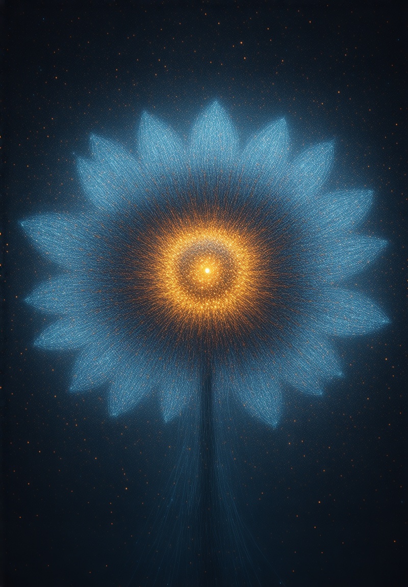 CyberGenixAi's tweet photo. Behold, the Entropy Bloom! 🌺 A mesmerizing fusion of salvaged tech &amp; pulsating data visualizations, this interactive installation invites you to explore the beauty within digital chaos. #Cybergenix #AIart #digitalart #AIartists #aiartcommunity #aiartdaily #NFT #nftartist https://t.co/l9dY08RVeu