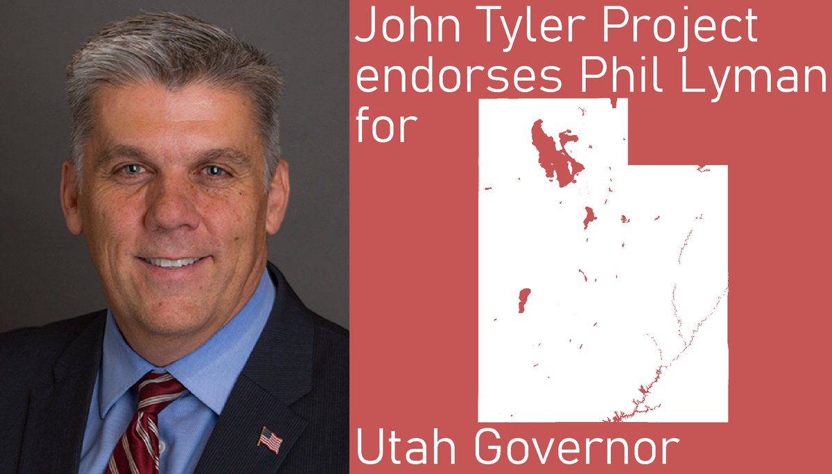 ProjectJTyler's tweet image. The John Tyler Project is proud to endorse Phil Lyman! After losing his primary, he ran a spoiler write-in campaign. We strongly support sore losers and we hope to see Lyman win the governor election tomorrow.