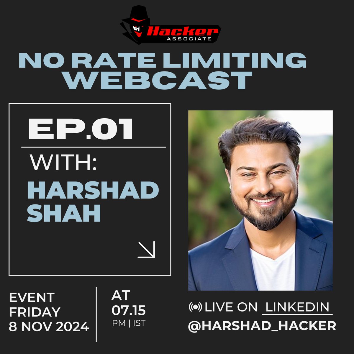 harshad_hacker's tweet image. 🌐 Webcast: No Rate Limiting Attack 🚨
👉Hacking Tips: @harshad_hacker
Testing Rate Limiting on Live Web Applications
🗓 Date: 08 Nov 2024 (Friday)
🕖 Time: 7:15 PM IST
🔍 What You Will Learn:
✨ Key Takeaways:
🔒 Understanding the Risks: Explore the implications of lacking…