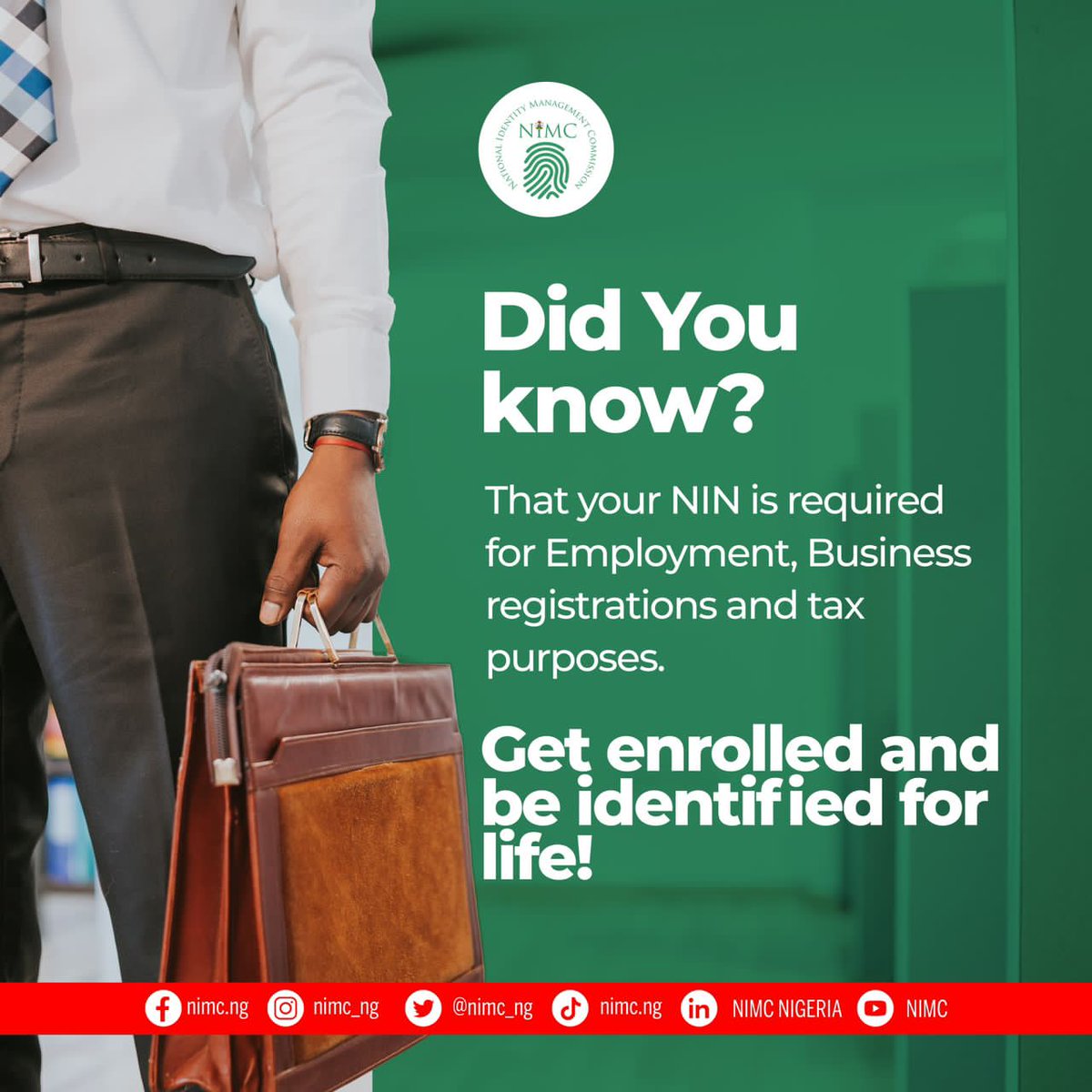 AdabanijaQomaru's tweet image. 𝐆𝐄𝐓 𝐄𝐍𝐑𝐎𝐋𝐋𝐄𝐃 and be 𝐈𝐃𝐄𝐍𝐓𝐈𝐅𝐈𝐄𝐃 for life.
#NIMC 
@nimc_ng