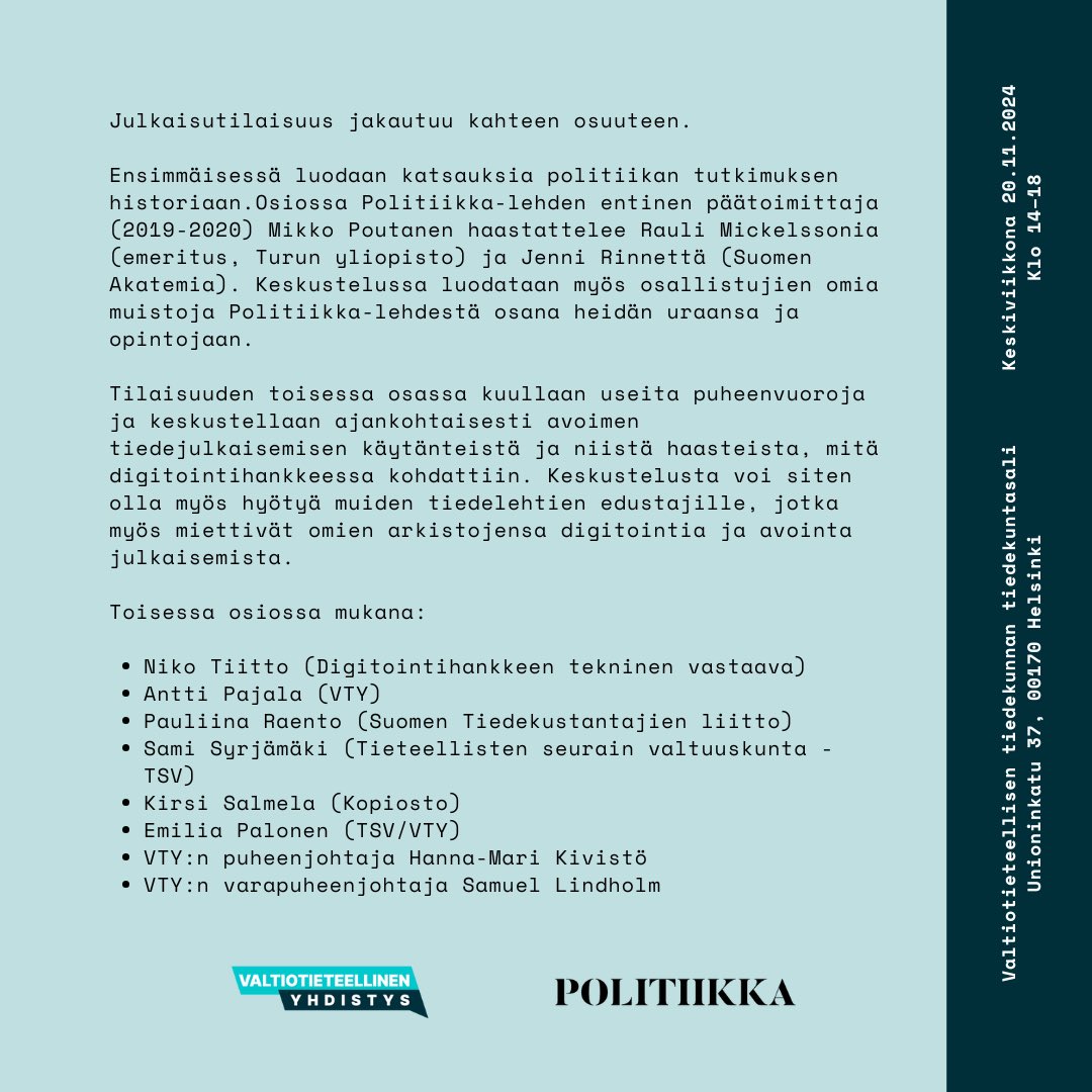Valtiotieteellinen yhdistys tweet media