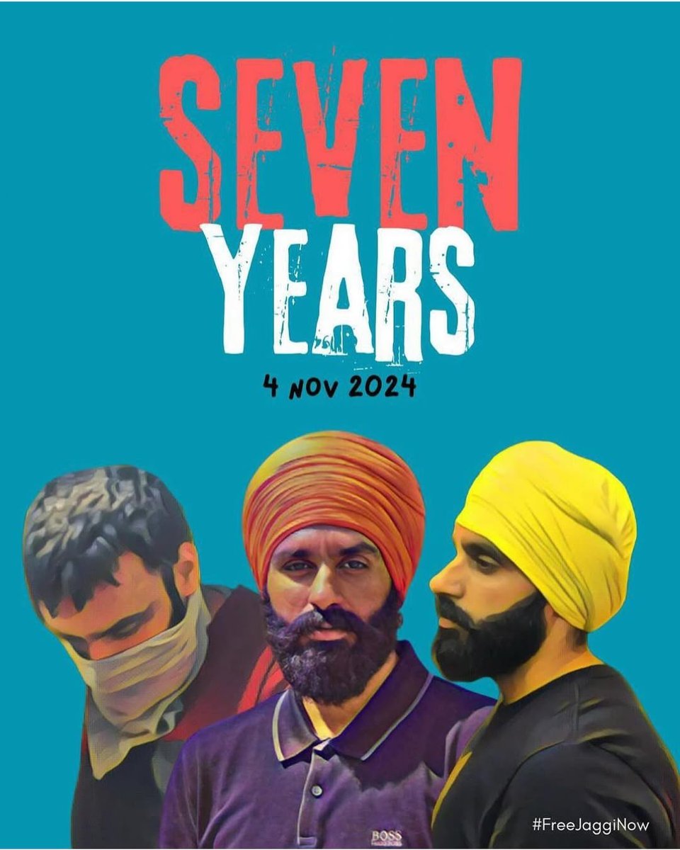 SEVEN YEARS of a family without a son, a brother, an uncle...

SEVEN YEARS of a wife without a husband, days after their wedding...

SEVEN YEARS of trade before rights...

SEVEN YEARS of #JagtarSinghJohal imprisoned in India without being convicted of a crime...

#FREEJAGGINOW