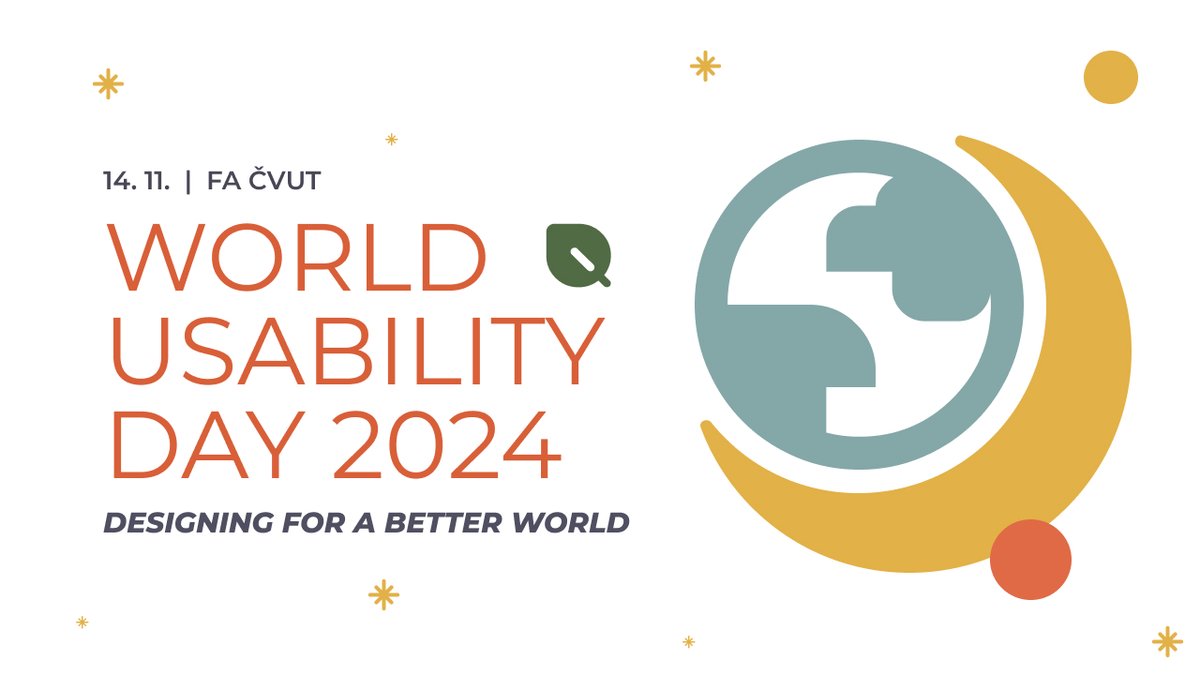 World Usability Day 2024 je tu! 🌍
Přijďte 14. 11. na ČVUT a zažijte den plný inspirace v tématu Designing for a Better World. 🔸 Keynotes, workshopy, lightning talks 🔸 Networking a afterpivo 🍻 Přidejte se! #UX #Design #WUD2024

🎫👉 meetup.com/asociace-ux/ev…
