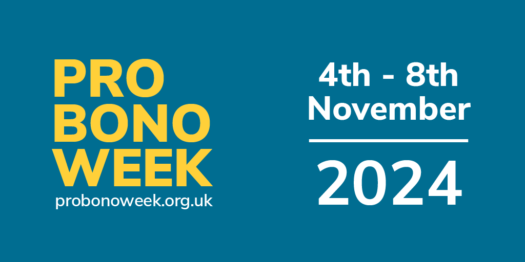 Its #ProBonoWeek &amp; time to highlight the important work lawyers do for⏩free⏪to help those in need

📜If you are a #lawyer find out how you can get involved
📅probonoweek.org.uk/events
Lots going on across the week

#AccessToJustice #ProBonoWeek #WeDoProBono