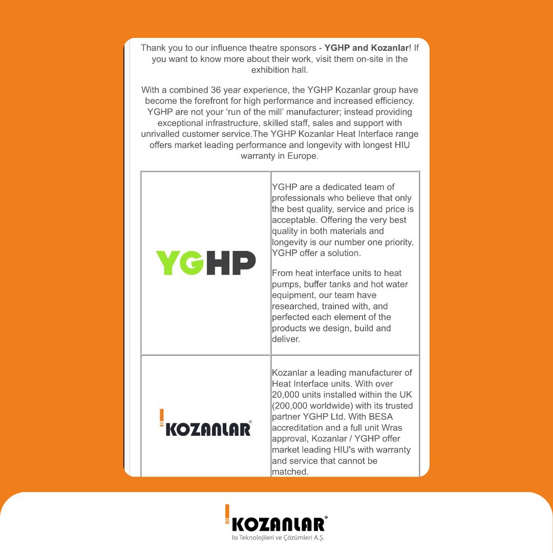 Geleneksel olarak düzenlenen BUILD2 PERFORM LONDON etkinliğinde yeni ürünlerimiz ile sergimizi açıyoruz. 3. kez sponsoru olduğumuz etkinlikte tüm sektör temsilcilerini tanıtım stantlarımıza bekliyoruz.
.
.
.
#yghp #buıld2performlondon #kozanlardgi #kozanlargrup