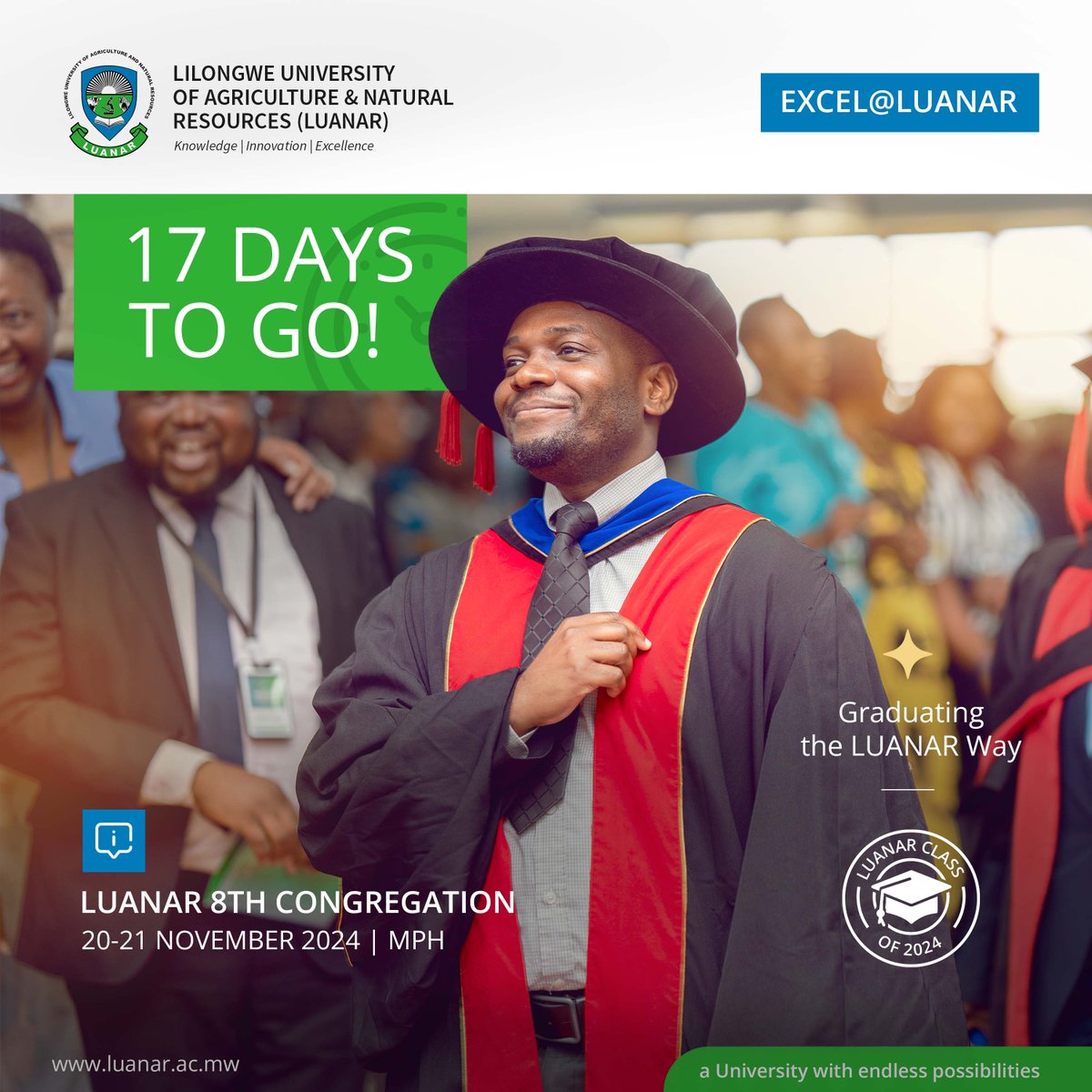 Luanarofficial's tweet photo. 17 DAYS TO GO!
#GraduatingTheLUANARWay #ExcelAtLUANAR #EndlessPossibilities https://t.co/SkVhHs7n1I