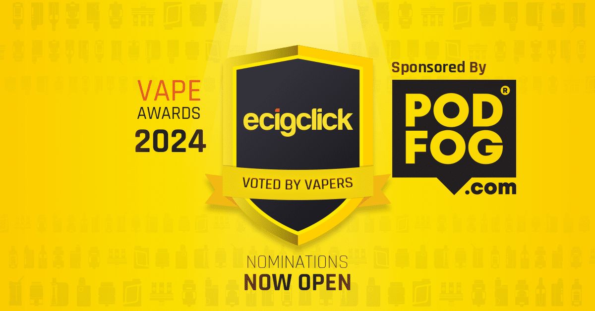 Nominate your favourites for the Ecigclick Vape Awards 2024!

Nominations close 13th November! 👉  bit.ly/4edfTfF

Sponsored by podfog.com 

Nominate then enter the awards #giveaway!

#EcigclickAwards #VapeAwards #Ecigclick