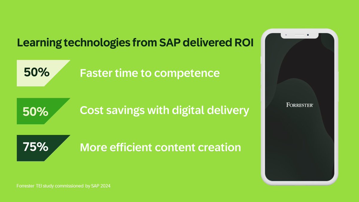lynnbannerman1's tweet image. Looking to supercharge your team's performance? #SAPLearningHub and #SAPEnableNow helped upskill our customers’ workforce and drive productivity. Access the 2024 commissioned Forrester TEI study and get started.
Learn more: imsap.co/6018Swv62