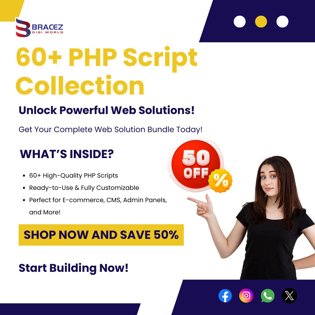 IBracez's tweet image. superprofile.bio/vp/66d80ca42b9…
60+ PHP Script Collection! 🚀 Ready-to-use scripts for e-commerce, CMS, and more. Perfect for web developers—get yours now! #PHPScripts #WebDev #Code
