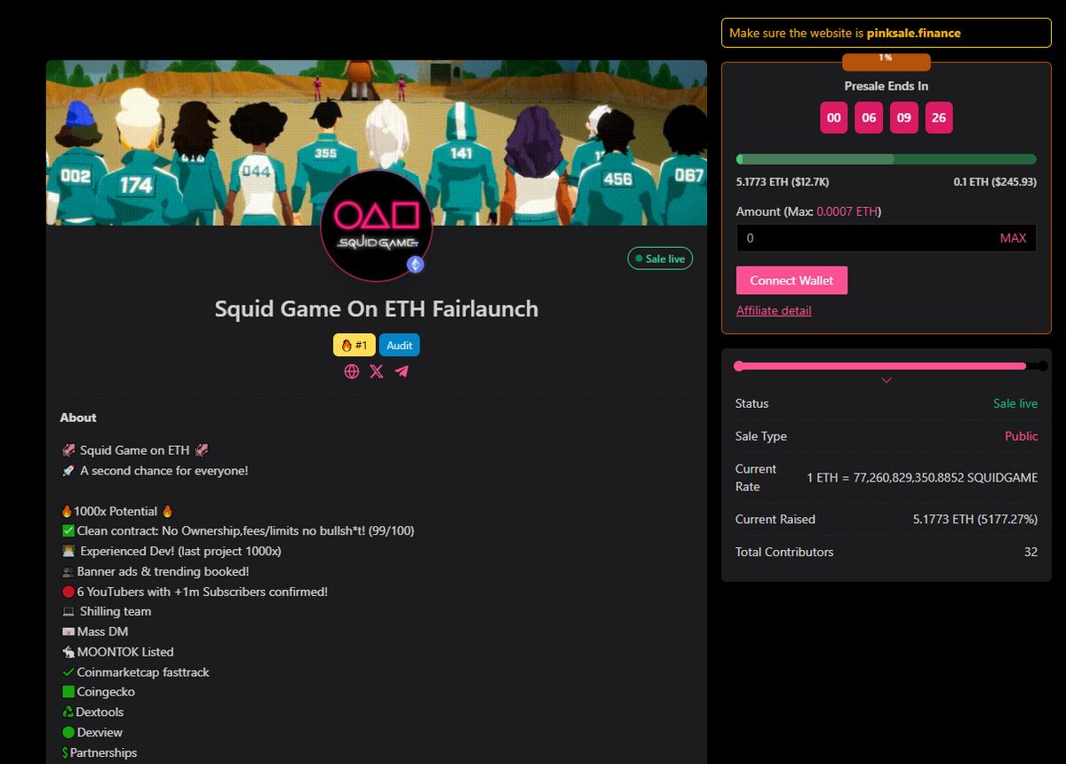 Squid Game on ETH tweet media
