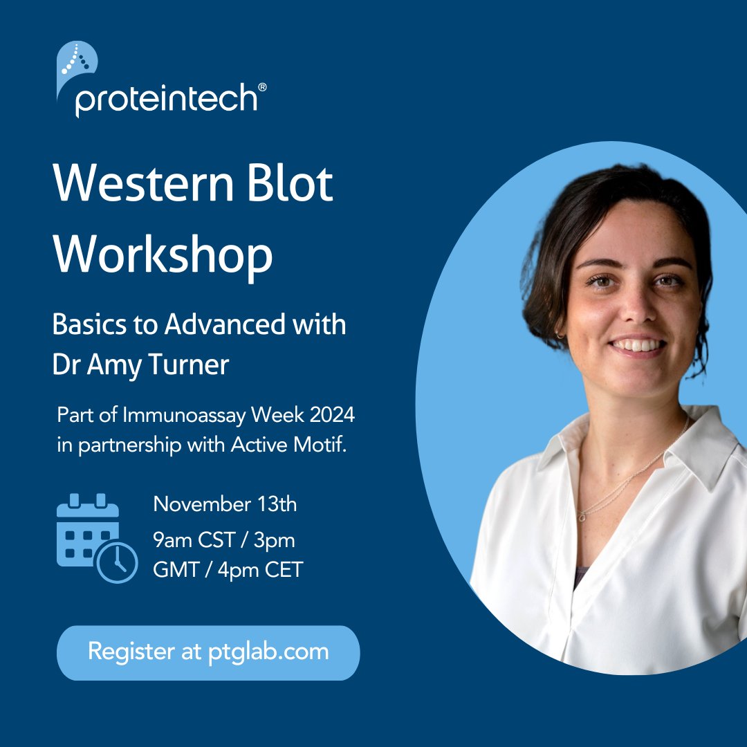 Proteintech Group (@proteintech) on Twitter photo Master Western Blot: From Basics to Advanced ✅
The workshop will include:
🔹 The complete #westernblot workflow
🔹 Protocol optimization tips
🔹 Troubleshooting
🔹 Q&A with Dr Turner
🕒 Nov 13th, 2024, 9am CST / 3 pm GMT / 4pm CET
🔗ptglab.zoom.us/webinar/regist…
<a href="/activemotif/">Active Motif</a> Master Western Blot: From Basics to Advanced ✅
The workshop will include:
🔹 The complete #westernblot workflow
🔹 Protocol optimization tips
🔹 Troubleshooting
🔹 Q&A with Dr Turner
🕒 Nov 13th, 2024, 9am CST / 3 pm GMT / 4pm CET
🔗ptglab.zoom.us/webinar/regist…
<a href="/activemotif/">Active Motif</a>