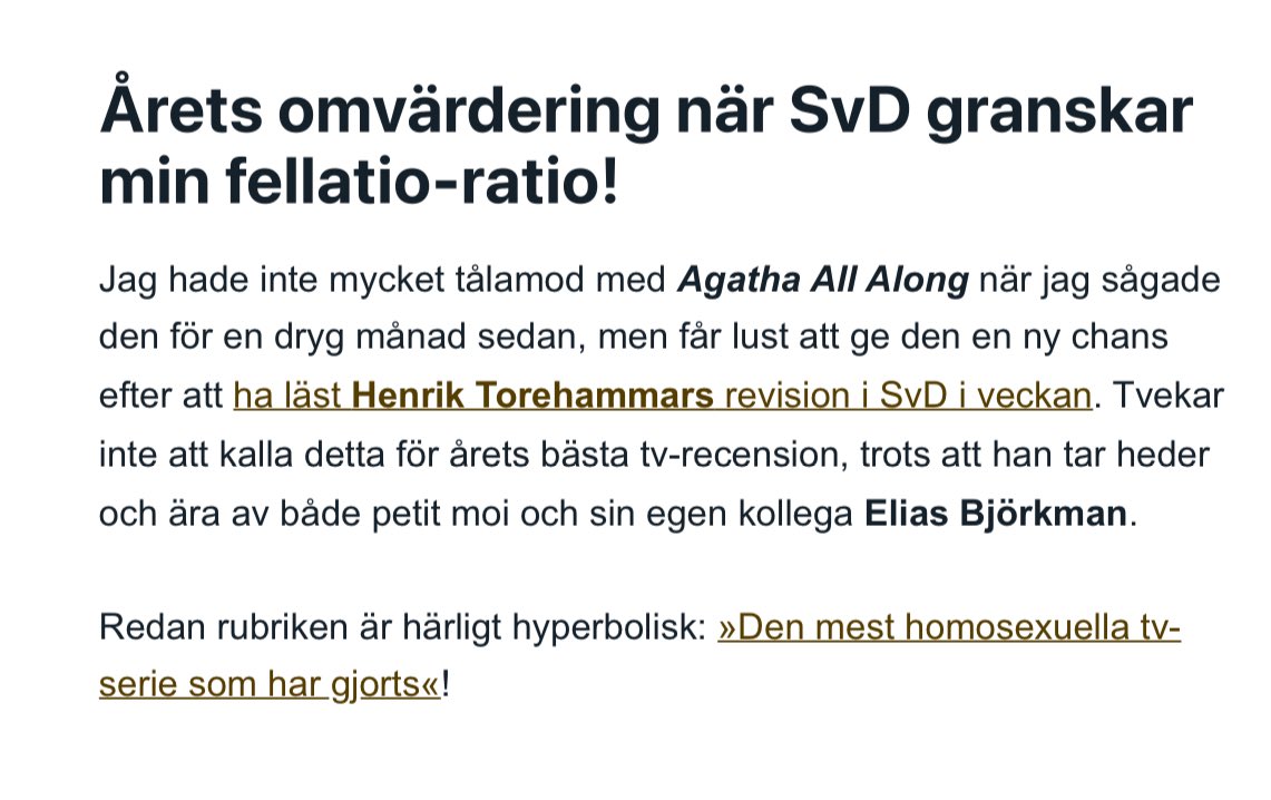 ÅRETS BÄSTA TV-RECENSION??!! 😳🥹 Tack <a href="/kjellhaglund/">Kjell Häglund</a> svd.se/a/kwdzbX/henri…