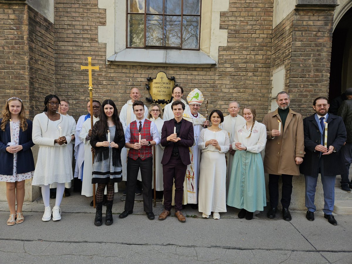 A joyful service of baptism and confirmation at Christ Church Vienna, with nine young and adult candidates from Vienna, Tyrol and Budapest.