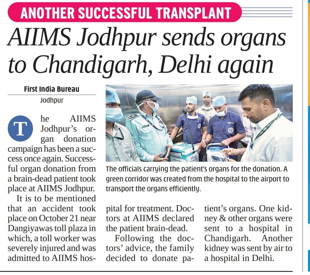Another deceased donor, grateful to Deepak and his brave family for the noble work👌💐