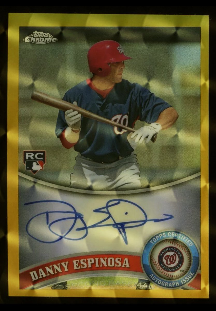 PlayerPropped's tweet image. Any recommendations on trying to acquire leads on a specific unsurfaced card other than begging for help on Twitter? Trying to track down Danny Espinosa’s 2011 Topps Chrome Superfractor Auto (See photoshopped reference photo attached) @CardPurchaser  #TheHobby