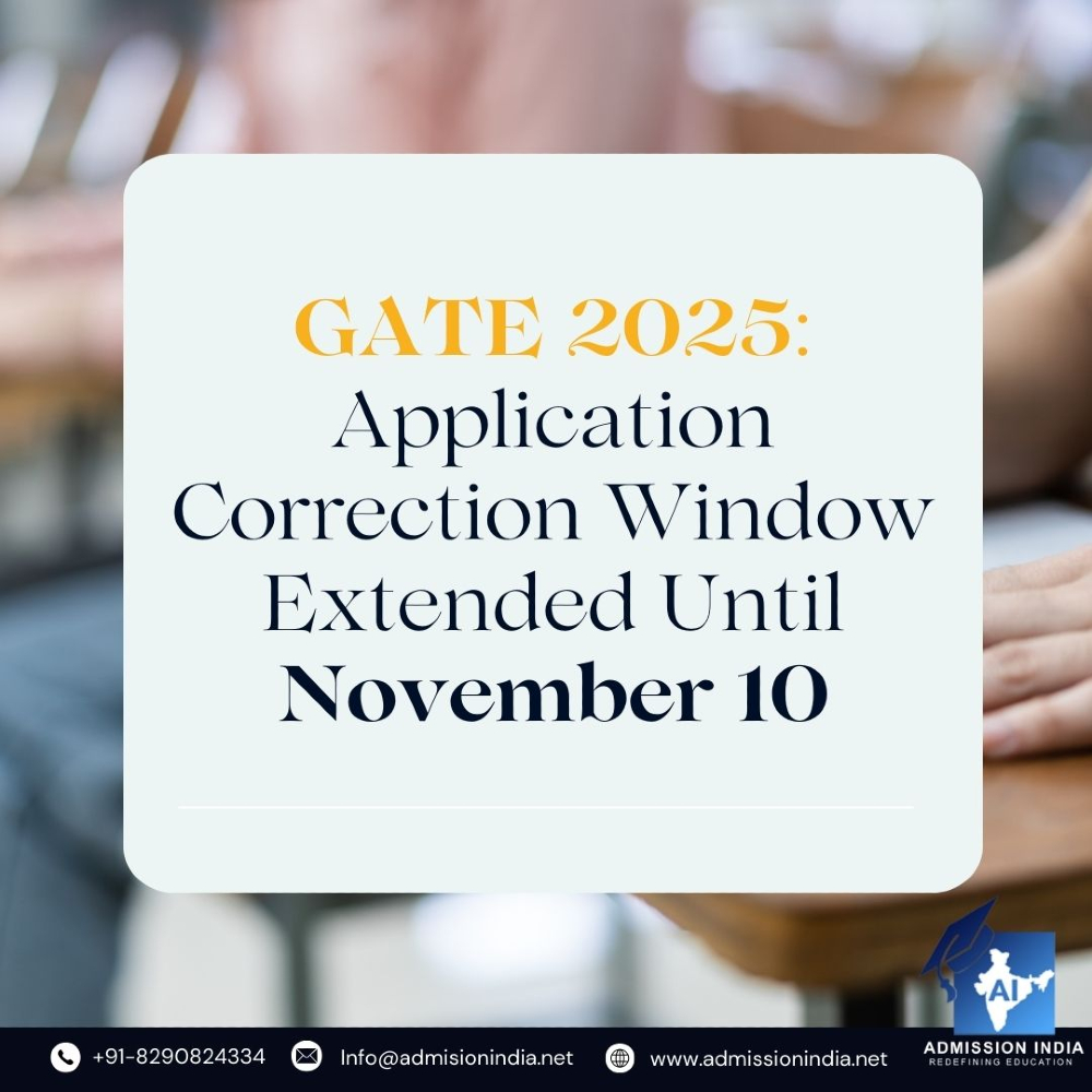 AdmissionIndia9's tweet image. GATE 2025: Application Correction Deadline Extended to Nov 10! Female, SC, ST, and PwD candidates pay ₹900, while others, including foreign nationals, pay ₹1800. Don’t miss out!  
#GATE2025 #ApplicationCorrection #ExamUpdate #EngineeringAspirants #GATEExam