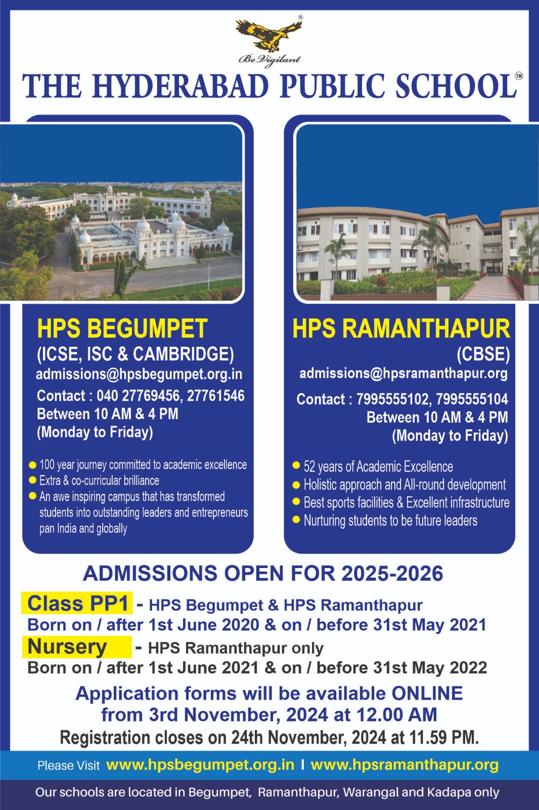 HPS Begumpet on X: &ldquo;Admissions Open for 2025-26 at The Hyderabad 