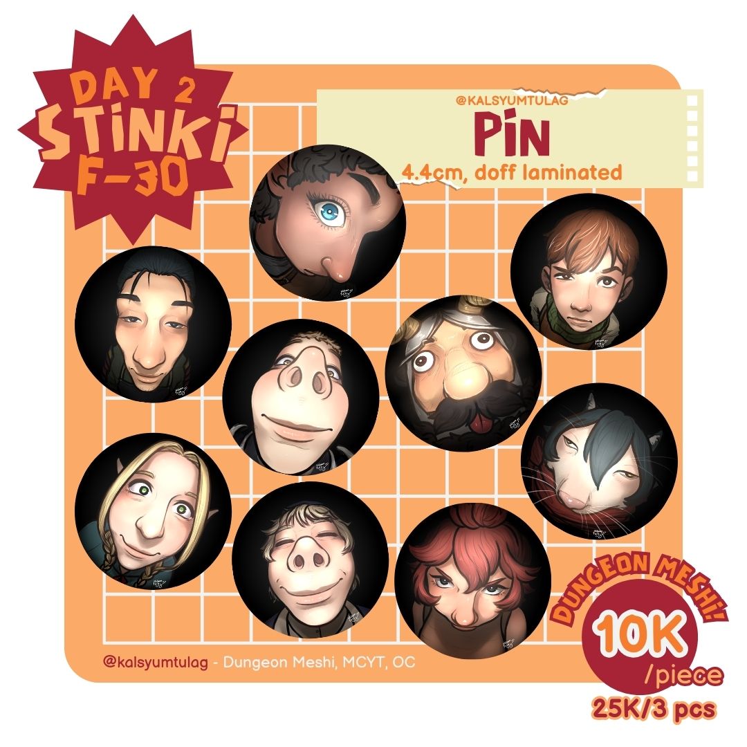 kalsyumtulag's tweet photo. [🔁&amp;🩷 Appreciated! ]

Kalsyumtulag's CF19 OTS Catalog! 🐯

📍Stinki Booth! | F-30, Day 2 only!
🗓️Minggu, 10 Nov 2024
Fandom : Dungeon Meshi, Life Series (Limited life), Original (#BasdewaOC)

#CF19 #Comifuro19 #Comifuro19Catalogue https://t.co/bmRdV5tAI3
