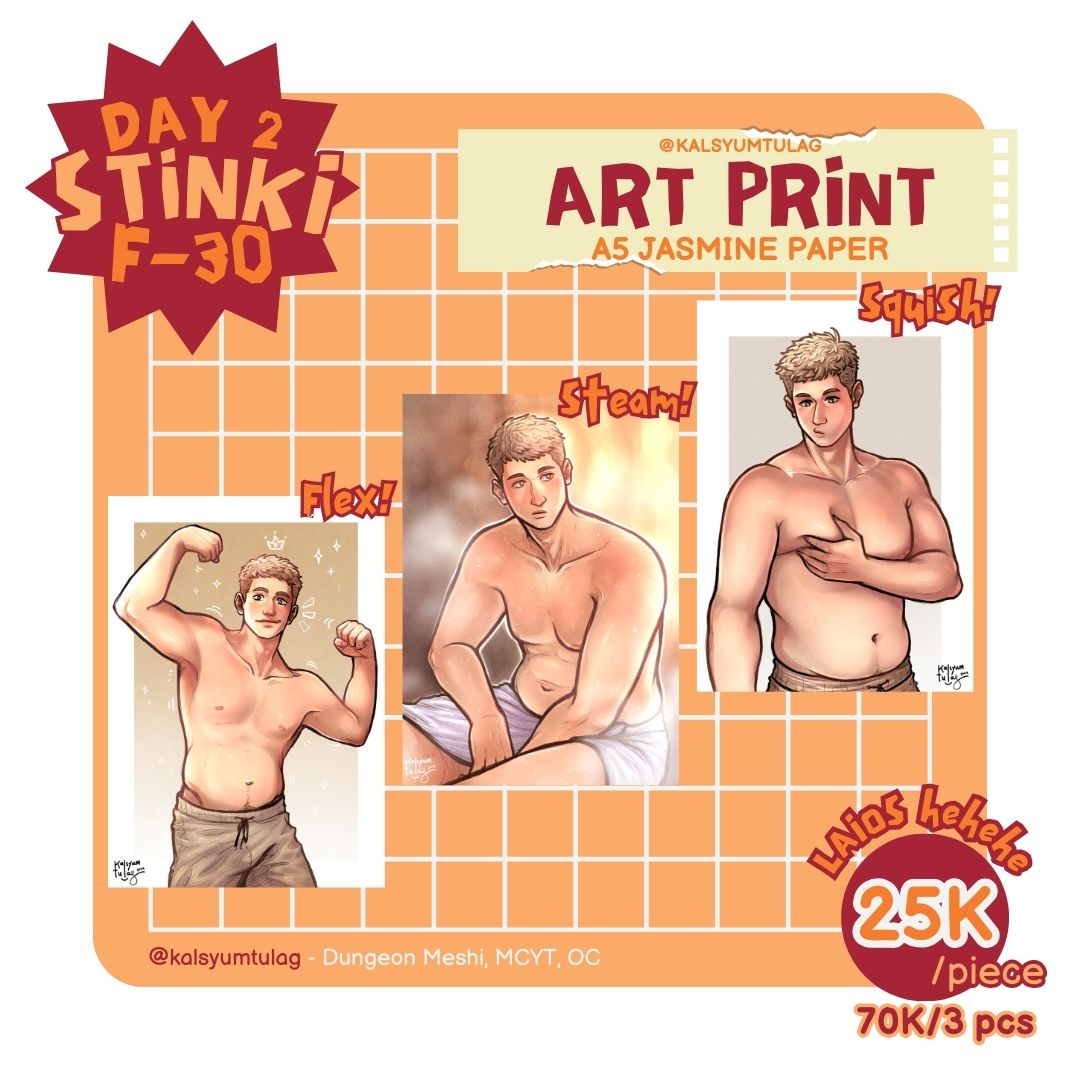 kalsyumtulag's tweet photo. [🔁&amp;🩷 Appreciated! ]

Kalsyumtulag's CF19 OTS Catalog! 🐯

📍Stinki Booth! | F-30, Day 2 only!
🗓️Minggu, 10 Nov 2024
Fandom : Dungeon Meshi, Life Series (Limited life), Original (#BasdewaOC)

#CF19 #Comifuro19 #Comifuro19Catalogue https://t.co/bmRdV5tAI3
