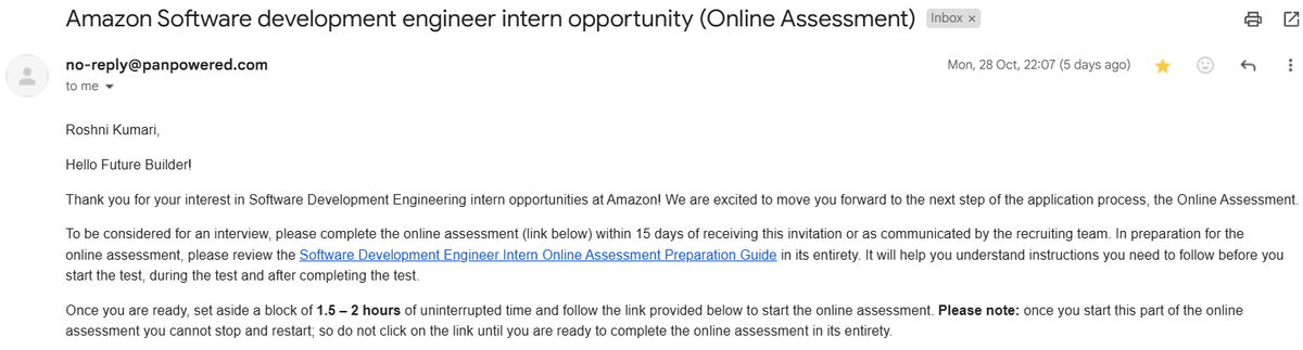 rsnkyx's tweet image. Thrilled to share that my resume was shortlisted for the Amazon SDE internship! Faced the OA today — solved one question quickly, but the second pushed my limits. Excited for what’s next and ready to keep growing! 🤞 #AmazonInternship #SDE #Coding #TechJourney