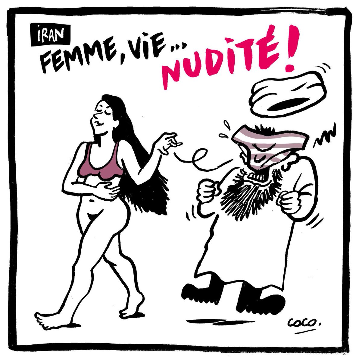 En Iran, femme, vie... nudité. Par @Cocoboer ✏️