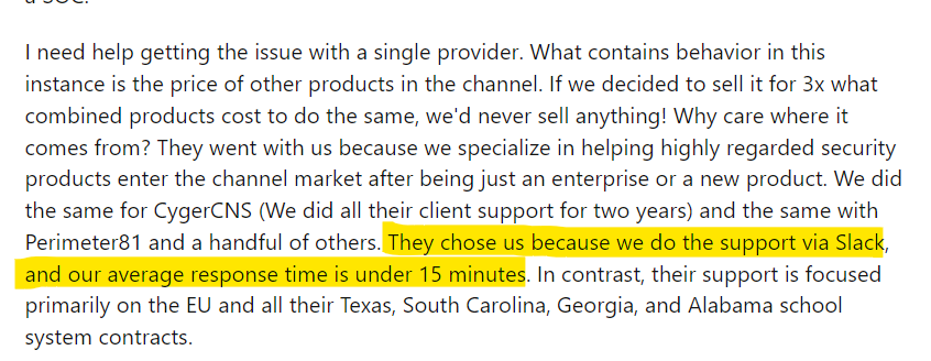 clearfeedai's tweet photo. Do customers care about fast #Support? Does fast responsive Support over tools like #Slack even matter? Or is it just a headache?

Great to see  @clearfeedai  customer #FutureSafe write about how Support on Slack has been a key differentiator and even a business enabler on #Reddit.

Having supported hundreds of prospects and customers over Slack - this is something we cannot agree with more. 

Software like ClearFeed is bringing order to the sometimes chaotic and noisy communication mediums like Slack - while preserving its best aspects - fast, interactive, responsive and personal.