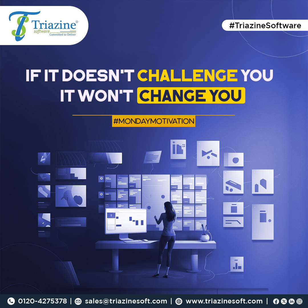 triazinesoft's tweet photo. If it doesn't challenge you it won't change you!
.
.
.
#tspl #triazine #triazinesoftware #mondaymotivation #monday #mondays #mondaymood #mondaygoals #softwaredevelopment #inspiration https://t.co/GbSyKu8WUs